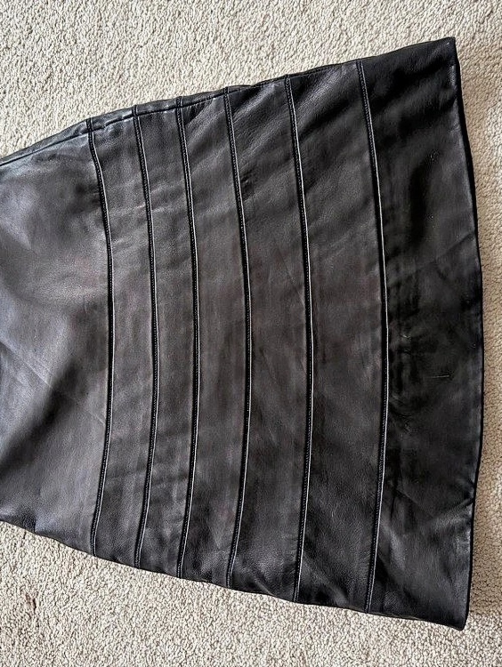 Diane von Furstenberg Beverly Leather Skirt Black Pleated Mini Size 0